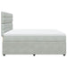 Pat box spring cu saltea, gri deschis, 200x200 cm, catifea - WALTI WALTI