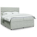 Pat box spring cu saltea, gri deschis, 200x200 cm, catifea - WALTI WALTI