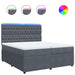 Pat box spring cu saltea, gri închis, 200x200 cm, catifea - WALTI WALTI