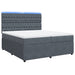 Pat box spring cu saltea, gri închis, 200x200 cm, catifea - WALTI WALTI