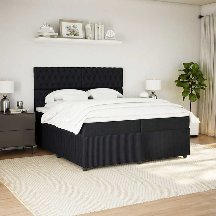 Pat box spring cu saltea, negru, 200x200 cm, catifea - WALTI WALTI