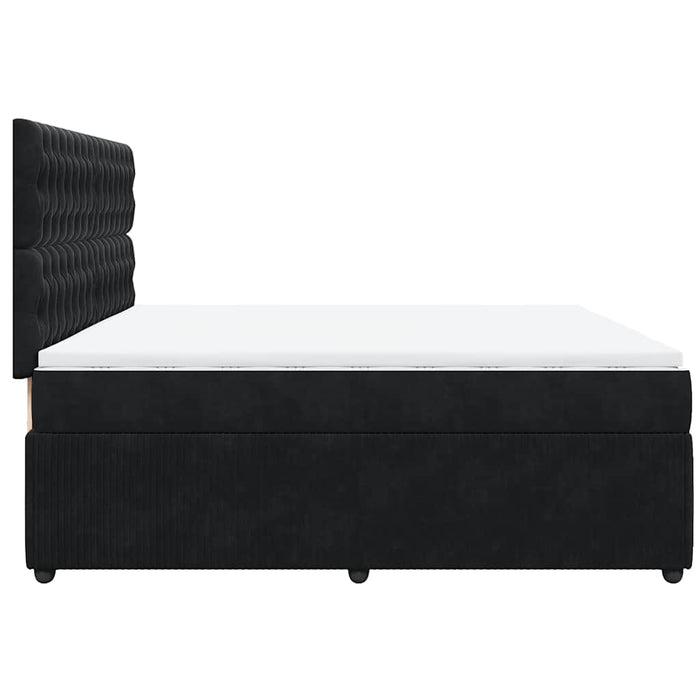 Pat box spring cu saltea, negru, 200x200 cm, catifea - WALTI WALTI