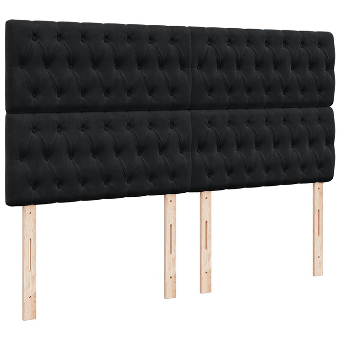 Pat box spring cu saltea, negru, 200x200 cm, catifea - WALTI WALTI