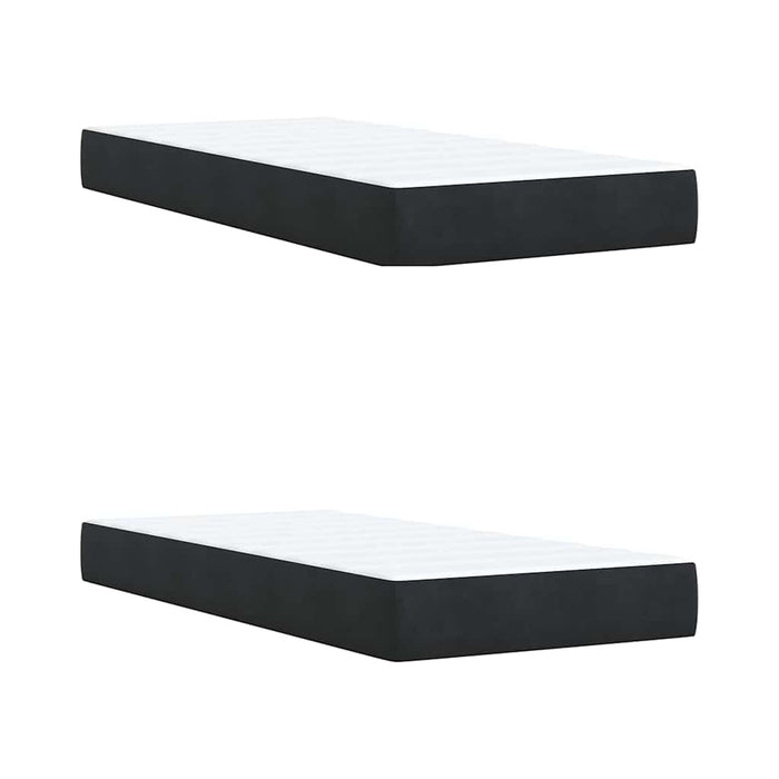 Pat box spring cu saltea, negru, 200x200 cm, catifea - WALTI WALTI