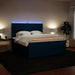 Pat box spring cu saltea, albastru, 200x200 cm, catifea - WALTI WALTI