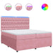 Pat box spring cu saltea, roz, 200x200 cm, catifea - WALTI WALTI