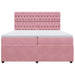 Pat box spring cu saltea, roz, 200x200 cm, catifea - WALTI WALTI