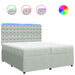Pat box spring cu saltea, gri deschis, 200x200 cm, catifea - WALTI WALTI