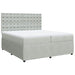 Pat box spring cu saltea, gri deschis, 200x200 cm, catifea - WALTI WALTI