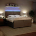 Pat box spring cu saltea, gri deschis, 200x200 cm, catifea - WALTI WALTI