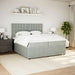 Pat box spring cu saltea, gri deschis, 200x200 cm, catifea - WALTI WALTI
