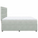 Pat box spring cu saltea, gri deschis, 200x200 cm, catifea - WALTI WALTI