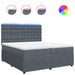 Pat box spring cu saltea, gri închis, 200x200 cm, catifea - WALTI WALTI