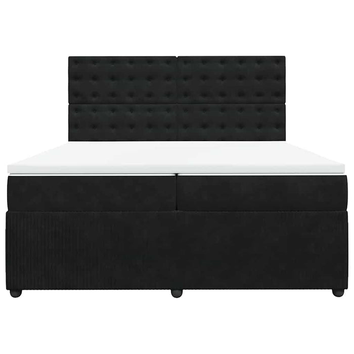 Pat box spring cu saltea, negru, 200x200 cm, catifea - WALTI WALTI
