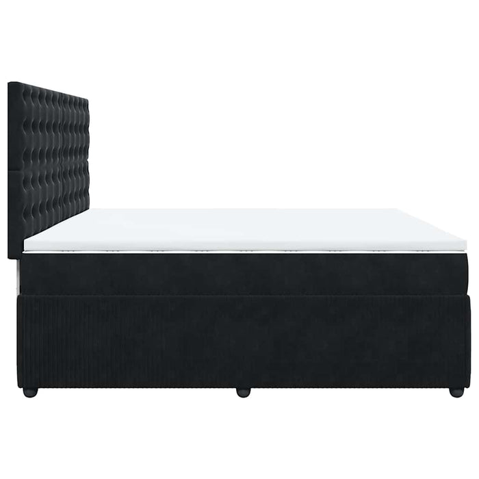 Pat box spring cu saltea, negru, 200x200 cm, catifea - WALTI WALTI