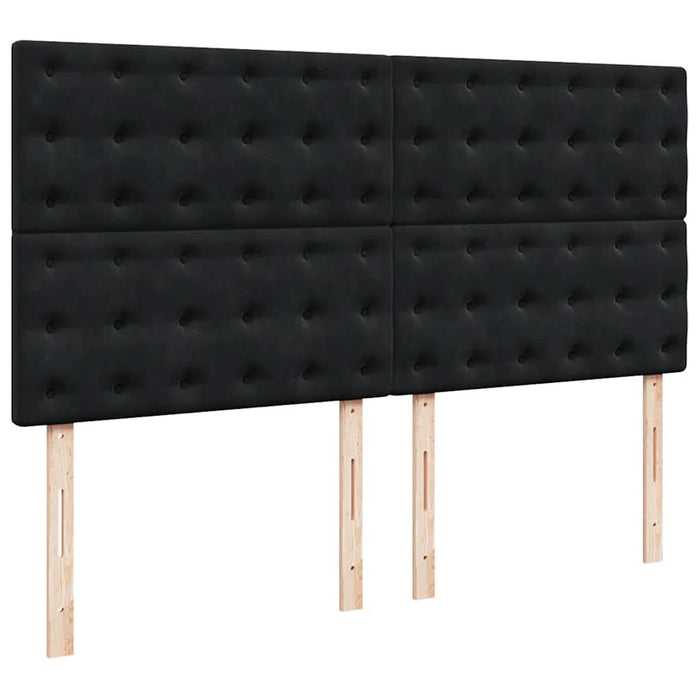 Pat box spring cu saltea, negru, 200x200 cm, catifea - WALTI WALTI