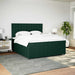 Pat box spring cu saltea, verde închis, 200x200 cm, catifea - WALTI WALTI