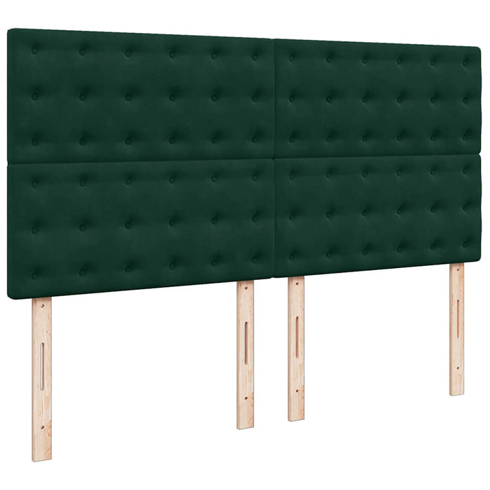 Pat box spring cu saltea, verde închis, 200x200 cm, catifea - WALTI WALTI