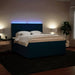 Pat box spring cu saltea, albastru, 200x200 cm, catifea - WALTI WALTI