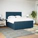 Pat box spring cu saltea, albastru, 200x200 cm, catifea - WALTI WALTI