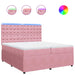 Pat box spring cu saltea, roz, 200x200 cm, catifea - WALTI WALTI
