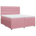 Pat box spring cu saltea, roz, 200x200 cm, catifea - WALTI WALTI