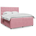 Pat box spring cu saltea, roz, 200x200 cm, catifea - WALTI WALTI