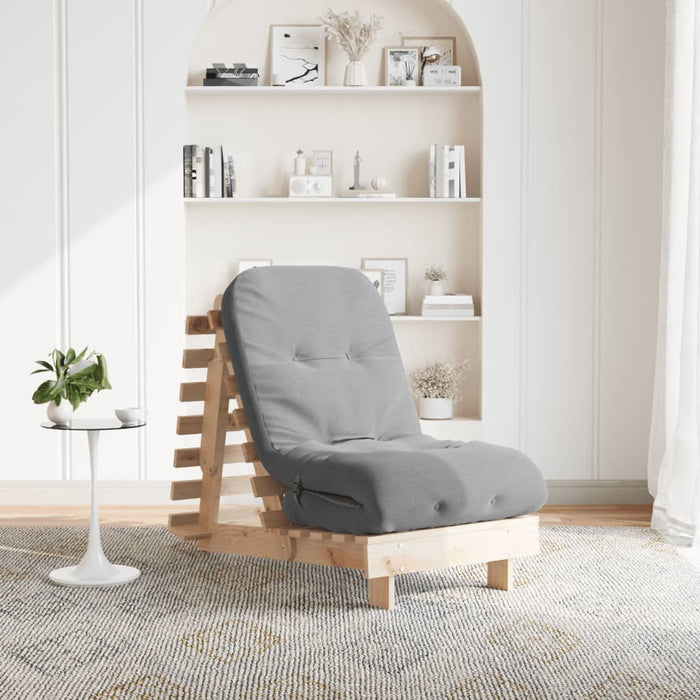Canapea futon cu saltea, 60x206x11 cm, lemn masiv de pin - WALTI WALTI