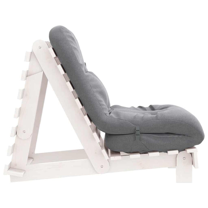 Canapea futon cu saltea, alb, 60x206x11 cm, lemn masiv de pin WALTI