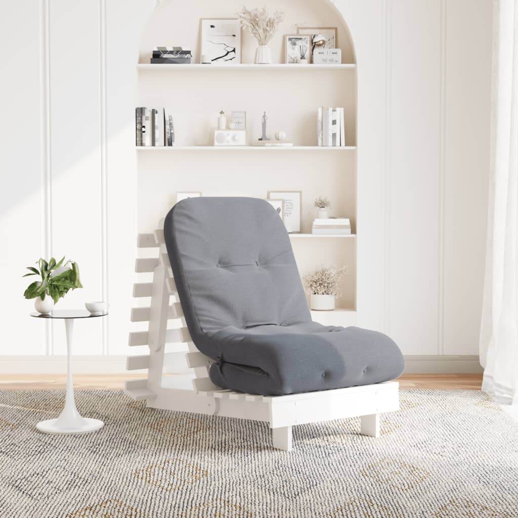 Canapea futon cu saltea, alb, 60x206x11 cm, lemn masiv de pin - WALTI