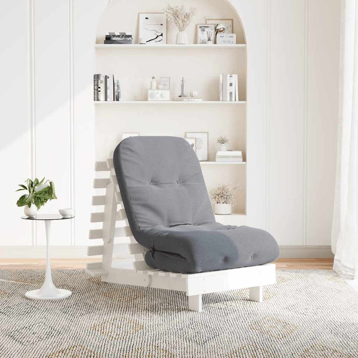 Canapea futon cu saltea, alb, 60x206x11 cm, lemn masiv de pin WALTI