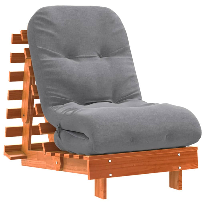 Canapea futon cu saltea, maro, 60x206x11 cm, lemn masiv de pin - WALTI WALTI