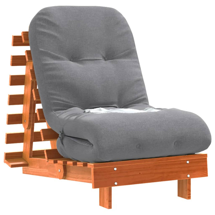 Canapea futon cu saltea, maro, 60x206x11 cm, lemn masiv de pin - WALTI WALTI