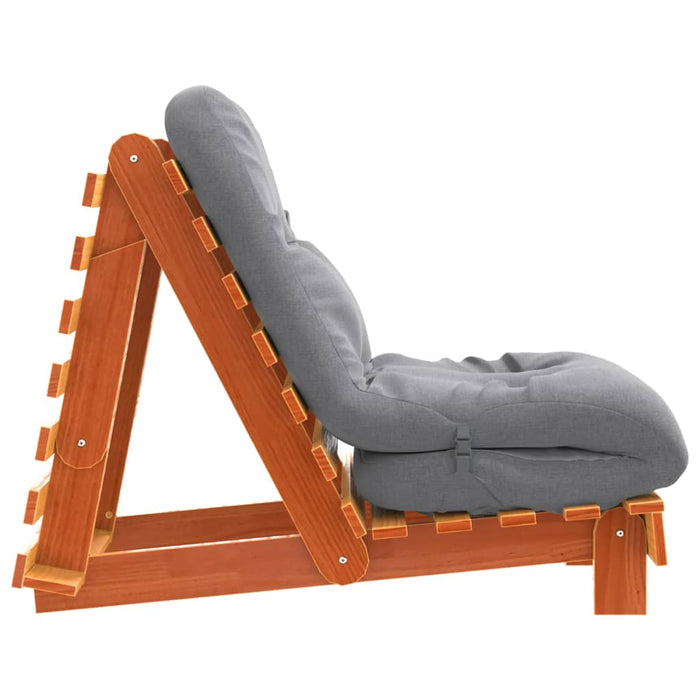 Canapea futon cu saltea, maro, 60x206x11 cm, lemn masiv de pin - WALTI WALTI