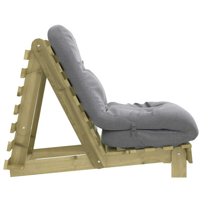 Canapea futon cu saltea, 60x206x11 cm, lemn de pin tratat - WALTI WALTI