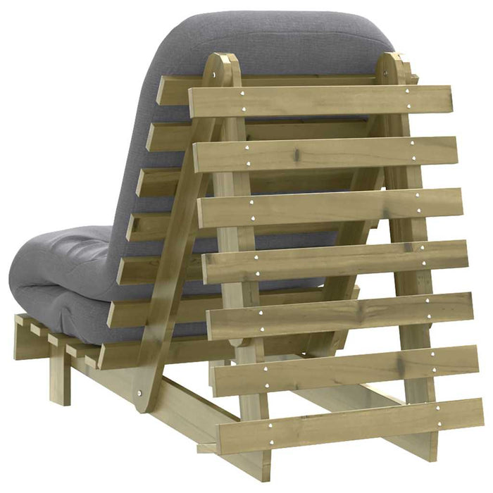 Canapea futon cu saltea, 60x206x11 cm, lemn de pin tratat - WALTI WALTI