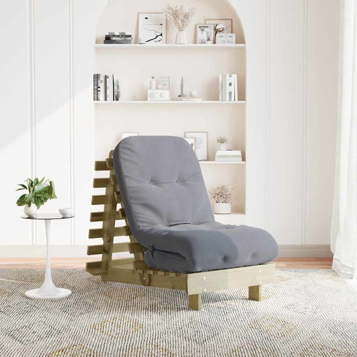 Canapea futon cu saltea, 60x206x11 cm, lemn de pin tratat - WALTI WALTI