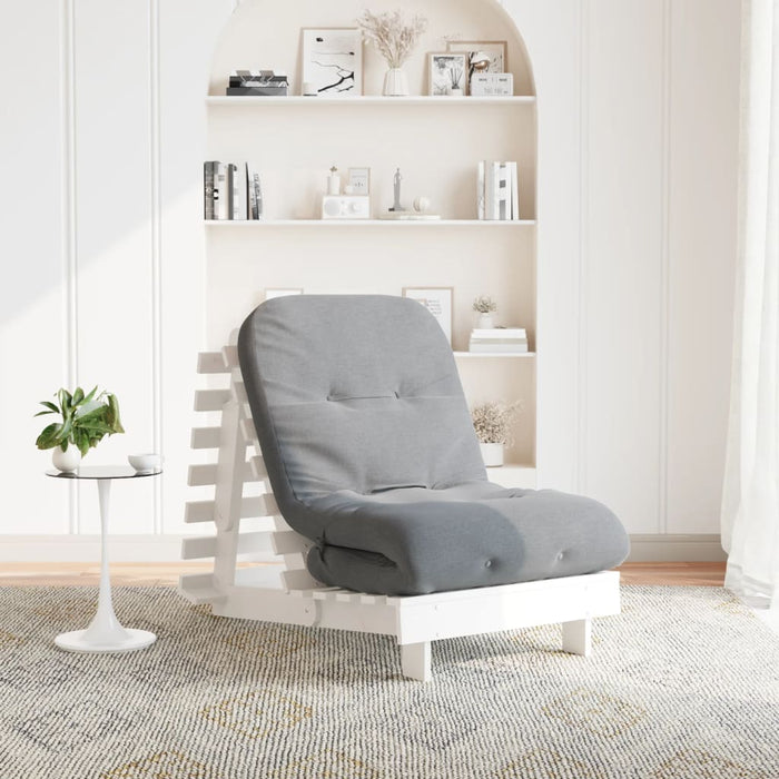 Canapea futon cu saltea, alb, 70x206x11 cm, lemn masiv de pin - WALTI WALTI