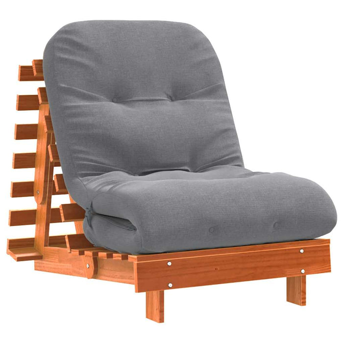 Canapea futon cu saltea, maro, 70x206x11 cm, lemn masiv de pin - WALTI WALTI