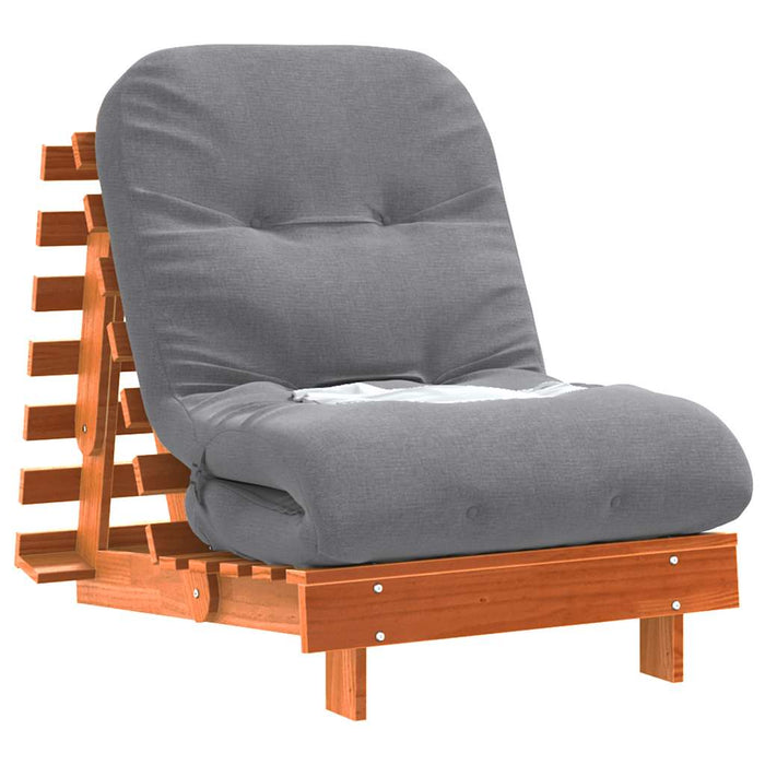 Canapea futon cu saltea, maro, 70x206x11 cm, lemn masiv de pin - WALTI WALTI