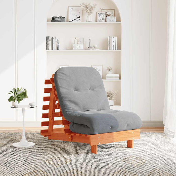 Canapea futon cu saltea, maro, 70x206x11 cm, lemn masiv de pin - WALTI WALTI