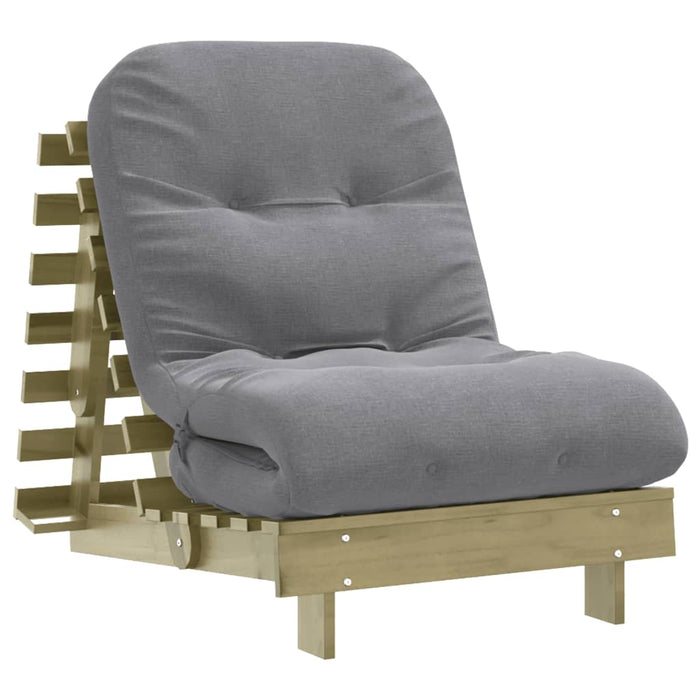Canapea futon cu saltea, 70x206x11 cm, lemn de pin tratat - WALTI WALTI