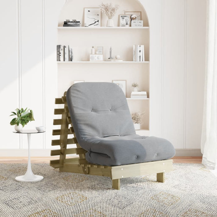 Canapea futon cu saltea, 70x206x11 cm, lemn de pin tratat - WALTI WALTI