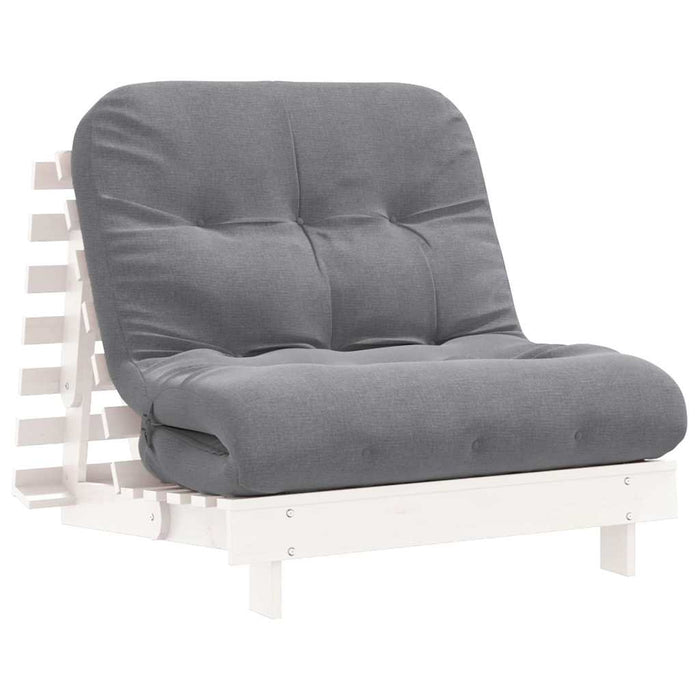 Canapea futon cu saltea, alb, 80x206x11 cm, lemn masiv de pin - WALTI WALTI