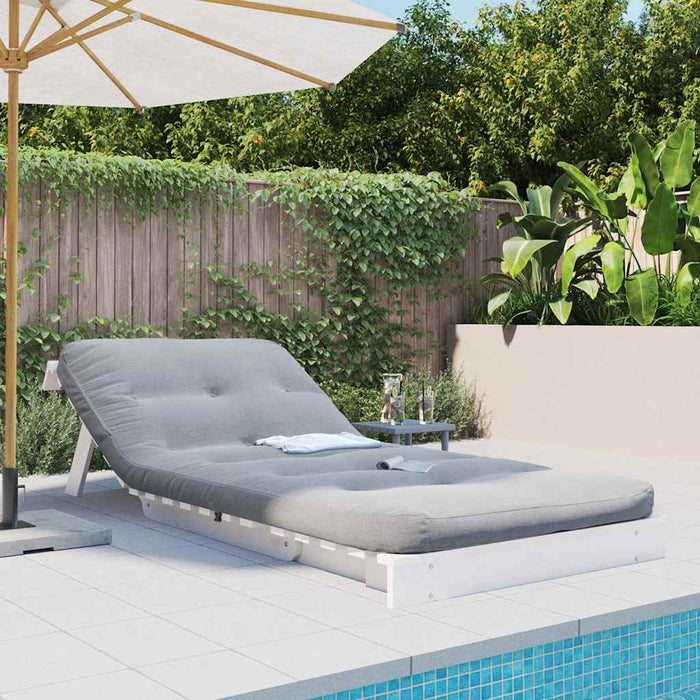 Canapea futon cu saltea, alb, 80x206x11 cm, lemn masiv de pin - WALTI WALTI