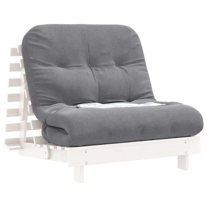 Canapea futon cu saltea, alb, 80x206x11 cm, lemn masiv de pin - WALTI WALTI