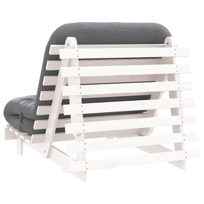 Canapea futon cu saltea, alb, 80x206x11 cm, lemn masiv de pin - WALTI WALTI