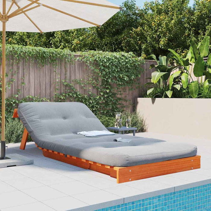 Canapea futon cu saltea, maro, 80x206x11 cm, lemn masiv de pin - WALTI WALTI