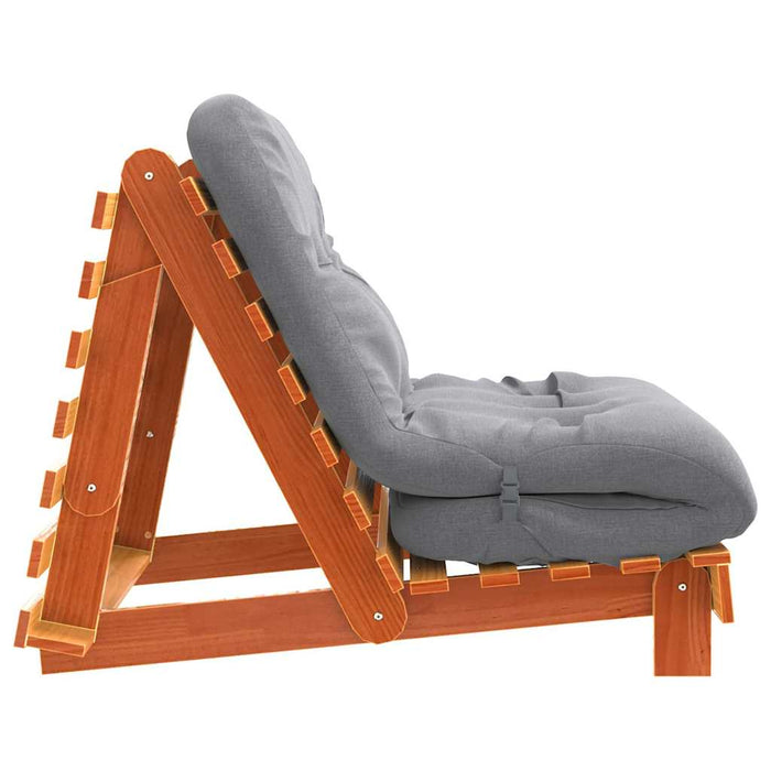 Canapea futon cu saltea, maro, 80x206x11 cm, lemn masiv de pin - WALTI WALTI