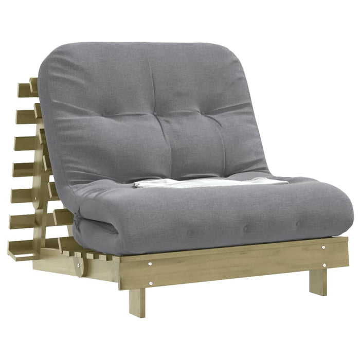 Canapea futon cu saltea, 80x206x11 cm, lemn de pin tratat - WALTI WALTI